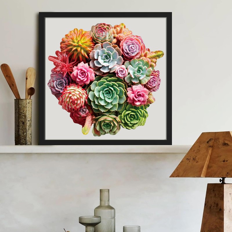 Reouinty Wooden Puzzles for Adults 500 Piece, Colorful Succulent Puzzle