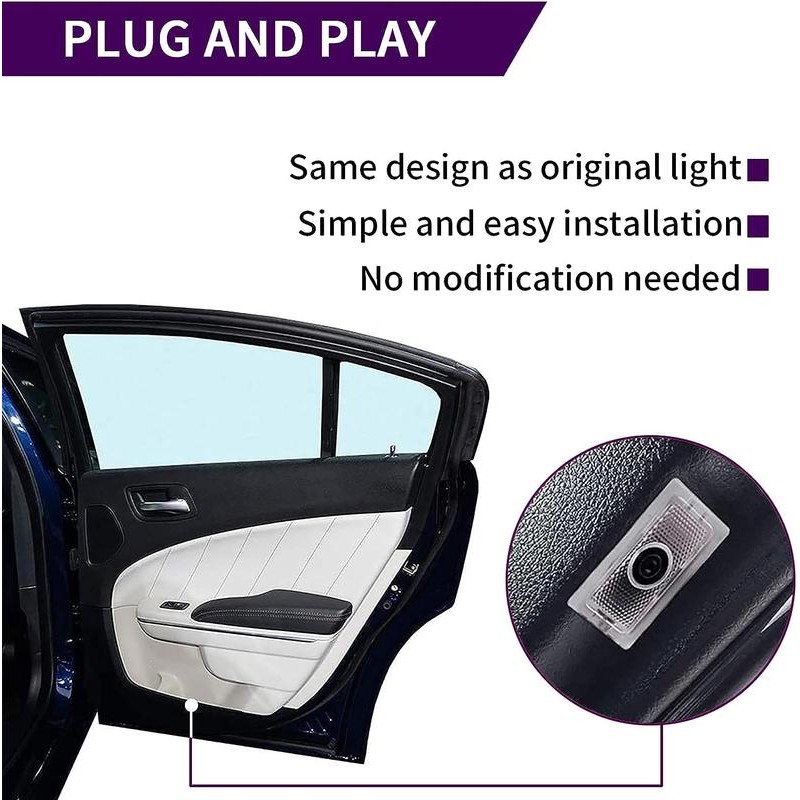 2 Pcs Never Fade Door Light Logo, Projection Ghost Shadow