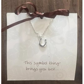 Silver Horseshoe Charm Necklace Stylish Luck & Equestrian Horse Themed Jewelry