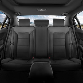 Classic Edition Bench Seat Cover, Premium Faux Leather Back Seat Covers for Cars Trucks Vans SUV, Rear Car Seat Covers Back Seats Only, Automotive Interior Cover - Gray