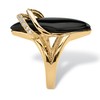 PalmBeach Yellow Gold-Plated Marquise Shaped Natural Black Onyx and Round