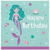 Birthday Mermaid Napkins - 6 1/2" x 6 1/2" |