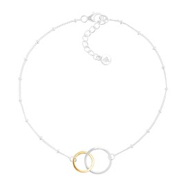 Silpada 'Pagosa' Sterling Silver with 14K Yellow Gold Plating Anklet, 9" + 1"