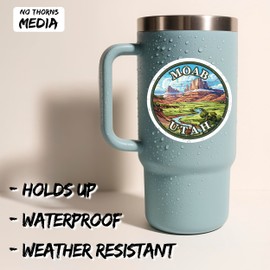 Moab Utah Sticker 4 Inch Red Rock Adventure Travel Souvenir City Destination - Waterproof Vinyl Decal for Laptop Water Bottle Car Tumbler - Durable Aesthetic Long-Lasting Stickers for Adults ID44990