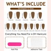 White French Press on Nails Medium Almond Acrylic Fake Nails