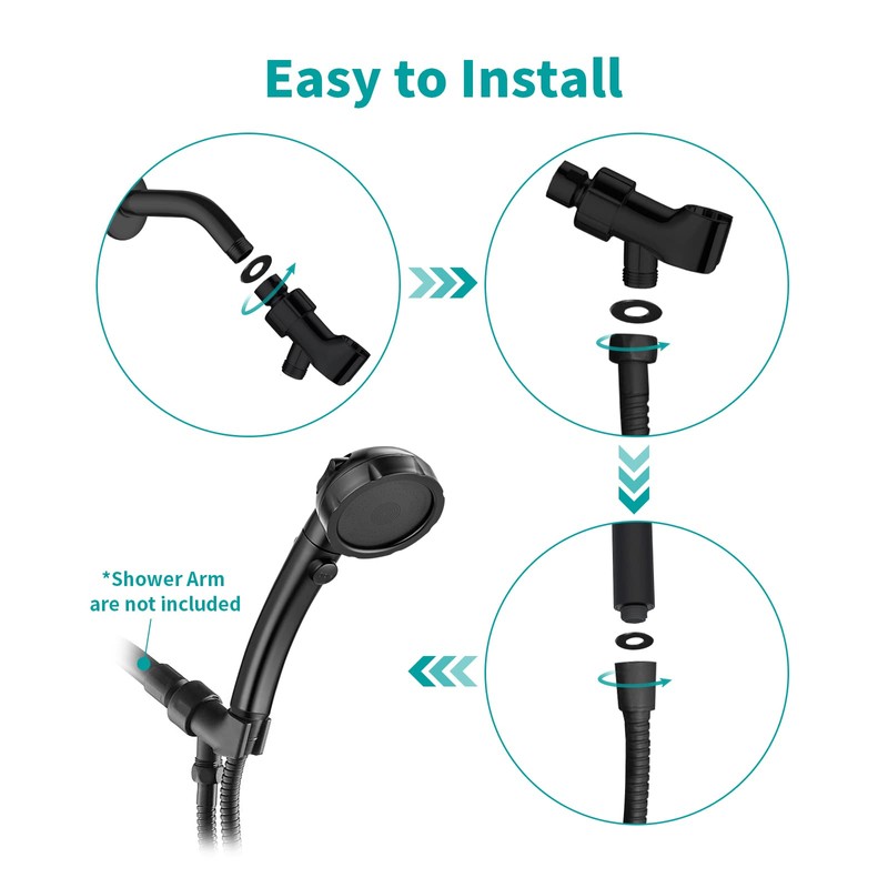 MIAOHUI Modern Handheld Shower Head with On/Off Switch, 3 Spray