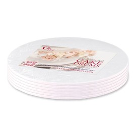 Cakebon Cakebon Cake Boards - Sturdy 1/8 Thick Drums - 10 Inch Professional Fully Wrapped Edges 6-Pack