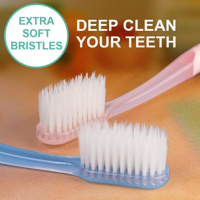 QIANTAIYING Extra Soft Toothbrush 6-Pack, Regular Head (3 Colors -