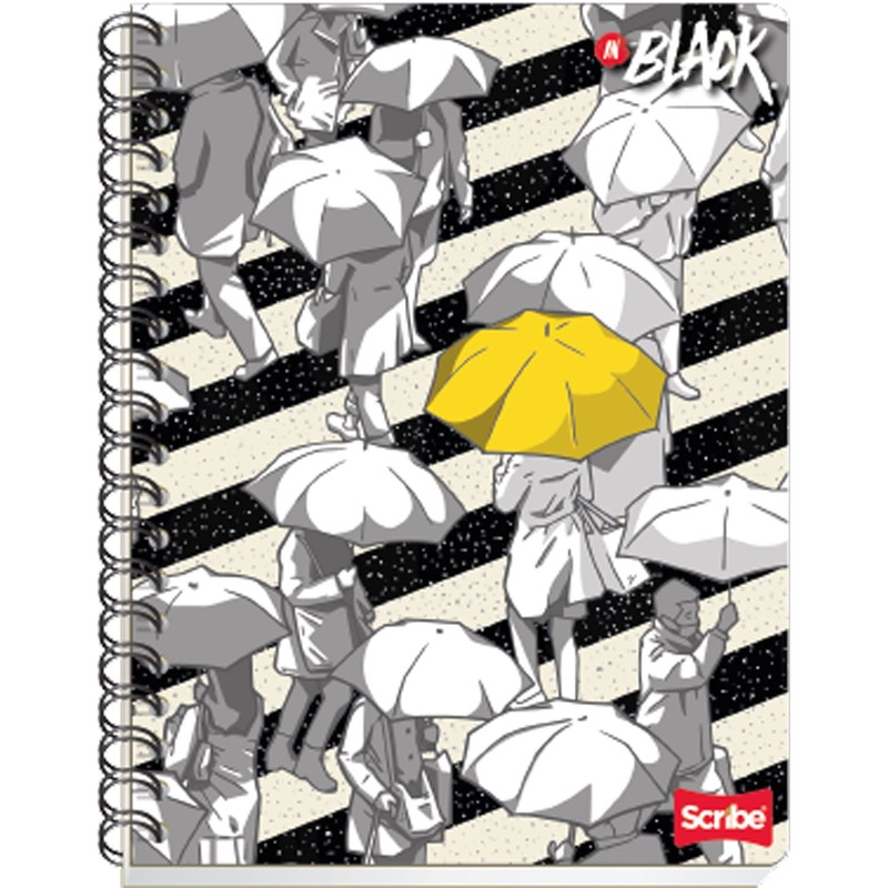 Scribe, INBLACK, Cuaderno Profesional con Espiral Doble de Pasta Semi