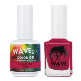 WAVEGEL Soak-Off Gel & Nail Lacquer Matching Duo Set - Simplicity Collection - #P156 Cherry Pop I 0.5 Oz