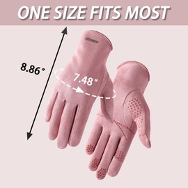 KXF Women’s Winter Warm Touchscreen Suede Gloves 2-Finger-Less Thermal Slim Cut Anti-Slip Gloves for Cold Weather Women Cycling