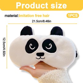 WUSJCOF Pack of 1 3D Cute Sleeping Mask Kids Ultra Soft Sleeping Mask for Girls Boys Women Nap Travel (Black and White, Panda)