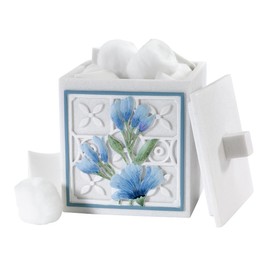 Avanti Linens - Covered Jar, Guest Bathroom Essentials, Floral Home Decor (Garden View Collection)