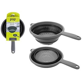 Summit Pop! Collapsible Colander with Handle Grey/Black