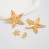 3 PCS Gold Flower Earring Set Golden|Silver Metal Wind Flowers