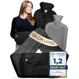 KUNU® Original Hot Water Bottle Belt - Includes Gift Packaging - Premium Hot Water Bottle with Extra Cover - Extra Long 130 cm Periods Heat Belt - Extremely Fluffy - Perfect for Back, Belly and Neck