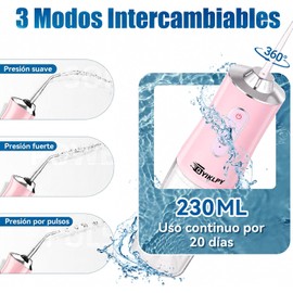 Irrigador Bucal de Agua,limpiador Dental con 3 Modos y 8 Boquillas