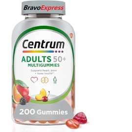 Generic BravoexpressCentrum MultiGummies Gummy Multivitamin for Adults 50 + Gummy 50 Plus Gummies Multivitamins Supplement Assorted Fruit Flavor 200 Counts Gummies with BravoExpress Sticker
