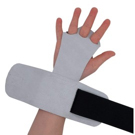 Leather Gymnastics Hand Grips-Great for Gymnastics,Pull up,Weight Lifting,Kettlebells and Cross Training (White, X-Small)