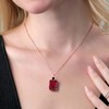 Gem Stone King 18K Rose Gold Plated Silver Created Ruby