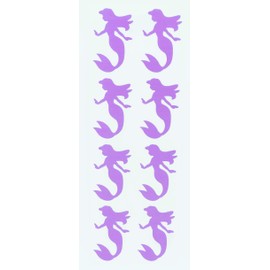 Royal Green Mermaid Decoration Stickers for Kids Arts and Crafts in Pastel Purple - 40 Pack