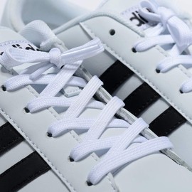 Curtual Wide Flat Athletic Shoelaces with Wide Shoelaces Flat Shoe Laces [2 Pairs] [6 Color][8 Size] for Sneakers and Shoes (54" inches (137 cm), White)