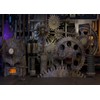 BELECO 7x5ft Fabric Antique Steampunk Backdrop Mechanical Metal Gears Clock
