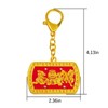 Feng Shui 3 Celestials Amulet Keychain Good Luck Keychains, Red,