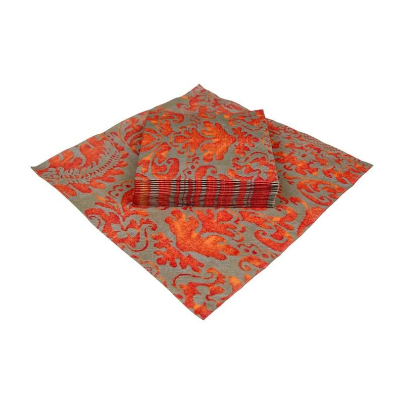 Caspari Palazzo Paper Party Cocktail Napkins in Coral, 20 Per