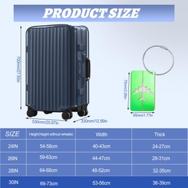 Jeinbuil Suitcase Protective Cover Travel Suitcase Protective Cover Blue Transparent Suitcase Cover Luggage Cover with 1 Luggage Tag Reusable, blue, transparent, Blue Transparent