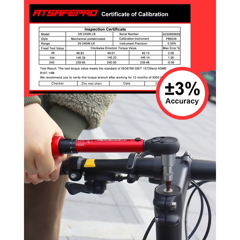 ATsafepro 3/8 torque wrench 20-240 in.lb, Inch Pound Torque Wrench
