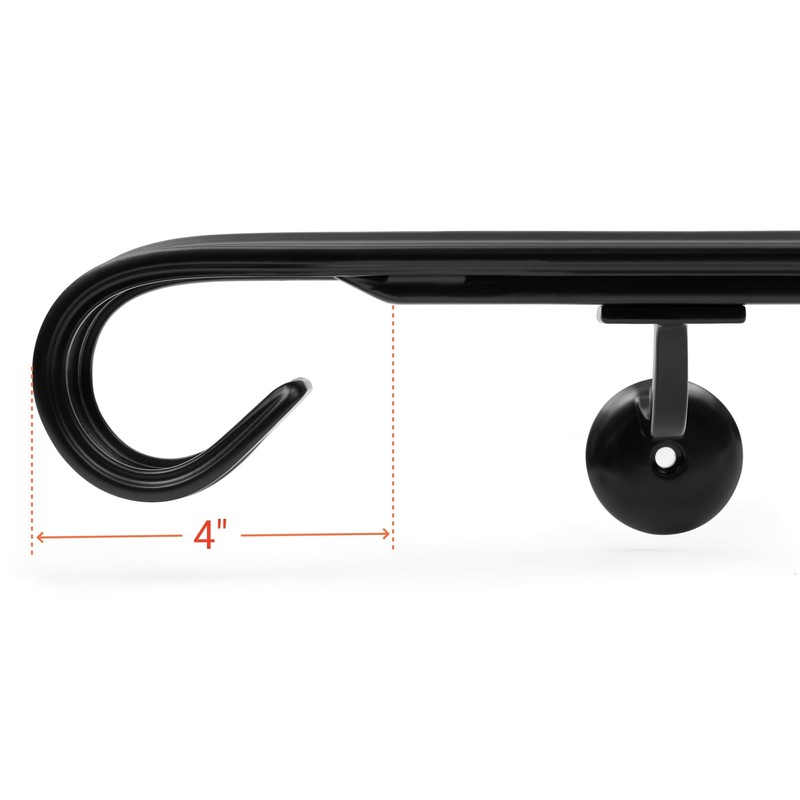 Vezek 4 Ft Wrought Iron handrail Stair Rail Grab Bar