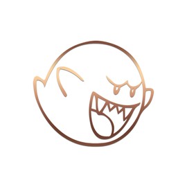 Mario Character Cartoon Boo Car Window Vinyl Decal Sticker 4" x 3.5" ((Copper))