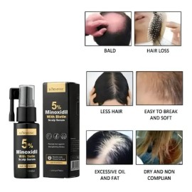 Monoxidil 5% Y Biotina Tratamiento Calvicie Crecer Cabello