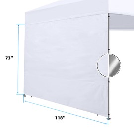 Joramoy Canopy Tent Sidewalls for 10×10 Pop Up Canopy, 3 Pack Instant Canopy Sunwall, Waterproof and UV Protection Canopy Shade Wall, Straight Leg Canopy Sidewalls 3 PCS Only(White)