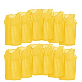RiToEasysports Paquete de 12 Chalecos de Entrenamiento Deportivo, Chalecos de Entrenamiento de fútbol Pinnies de Malla Transpirable para Adultos y jóvenes Suministros de fútbol