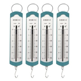 HAOHIZE Spring Force Meter, Pack of 4 Spring Force Gauge 5N Precise Portable Bar Force Meter for Physical-Mechanical Experiments