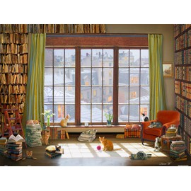 Pintoo Jigsaw Puzzles 1200 Piece for Adults - David Maclean - Window Cats Beautiful Plastic Puzzle for Home Decor Zero Dust Easy Storage [H2134]