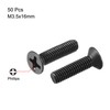 sourcing map M3.5 x 16mm Phillips Screw Fastener Black for