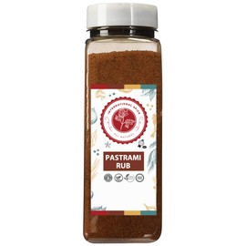 Pastrami Rub Seasoning by International Spice, Pastrami Spice Seasoning for Smoked Meat, Chicken, and Salmon, Gourmet Kitchen Spice, Cooking Gifts, Restaurant Quality, 16 oz. Bottle