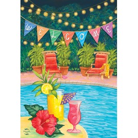 Briarwood Lane Poolside Paradise Summer House Flag Welcome Tropical 28" x 40"
