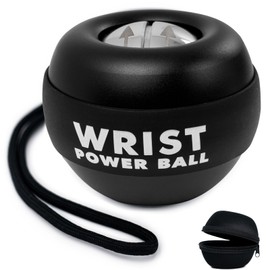All-Metal Power Gyro Ball with Ball Bag,Hand Wrist Forearm Trainer and Strengthener for Exercise Joint and Muscle,Gyro Ball Wrist Exerciser,Black
