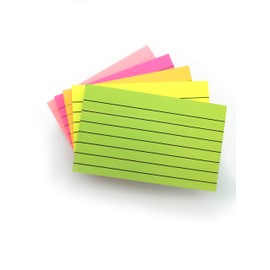 Evergreen Goods 4 Pack Bright Large Sticky Notes | Lined Sticky Notes for to Do Lists & Revision Supplies | 76 x 127mm (3" x 5") 100 Sheets per Pad | Memo Pads for Office, School, Meetings