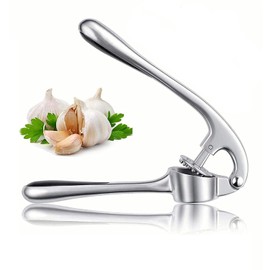 Garlic Press, Stainless Steel Garlic Cutter, Robust Durable Garlic Mill, Easy to Clean, Garlic Chopping Tool, Practical Kitchen Aid