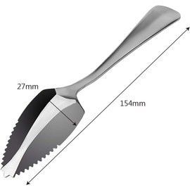 Silver Fruit Grapefruit Spoon Long Handle Stainless Steel 15.5 cm for Dessert Tea Coffee Tableware Cutlery Serrated Edge Special Spoon