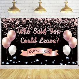 Trgowaul Retirement Farewell Party Decorations, Rose Gold Who Said You Could Leave Banner Backdrop Goodbye Party Decorations, Going Away Party Retired Party Bye Office Work Graduation Party Decor