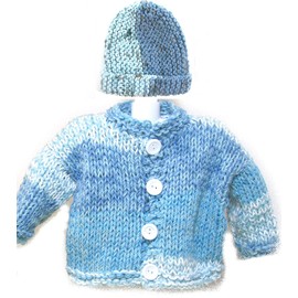 KSS Light blue Heavy Sweater/Jacket & Hat (12-18 Months) SW-624