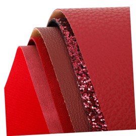 TEHAUX 5pcs Solid Color Pu Leather Sheets for Craft Projects Faux Leather Fabric for Sewing Accessories for Bags Bows More Enthusiasts