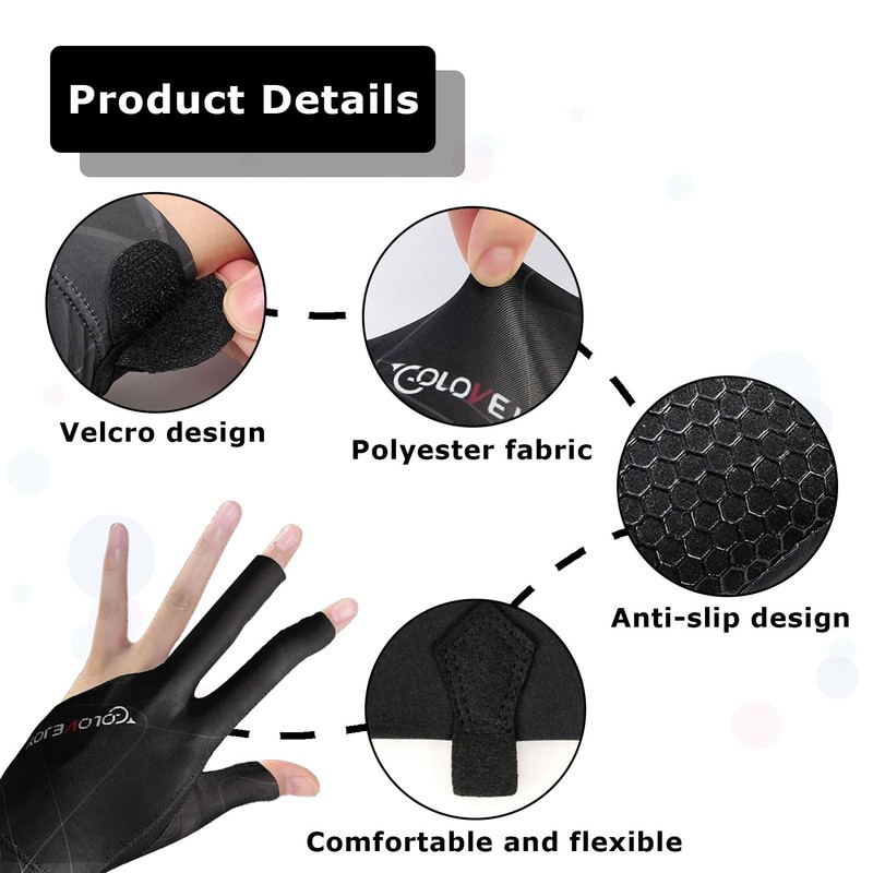 Billiard Gloves, Billiard Pool Cue Gloves, Snooker Gloves, Professional Billiard