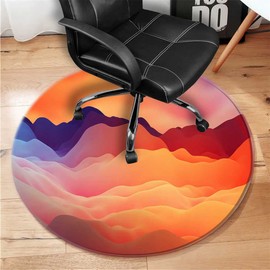 Multicolor Computer Chair Mat for Hardwood Floors Dreamy Clouds Gradient Modern Desk Chair Mat Carpet Desk Mat for Office Chair Computer 37 Inch